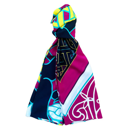 Celtic Elegance  Large Scarf - Cerise Pink & Lime