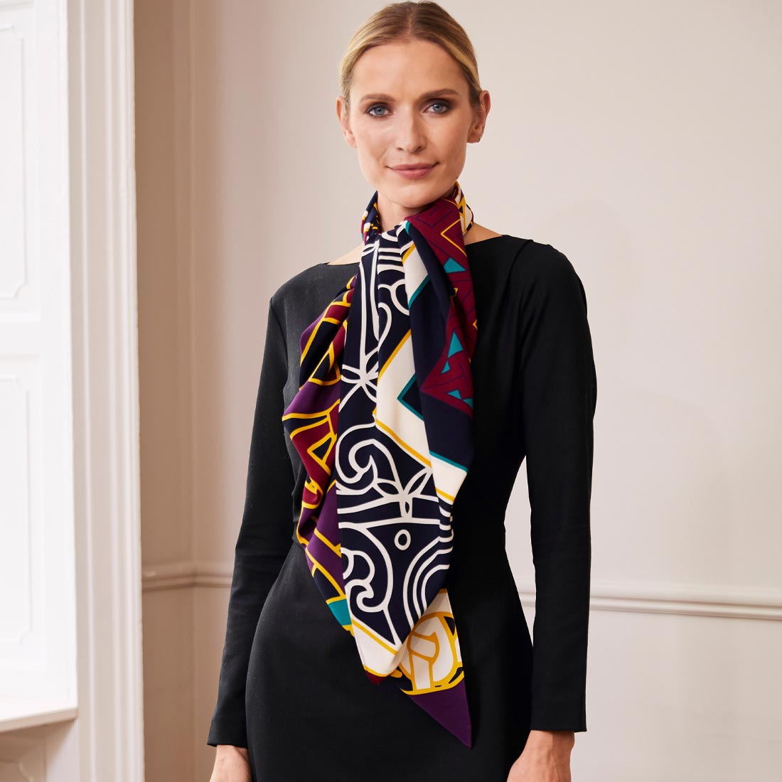 Celtic Elegance  Large Scarf - Burgundy & Navy