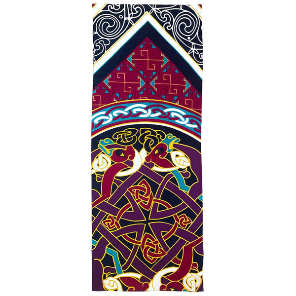 Celtic Elegance  Large Scarf - Burgundy & Navy