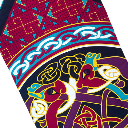 Celtic Elegance  Large Scarf - Burgundy & Navy