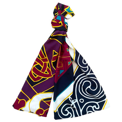 Celtic Elegance  Large Scarf - Burgundy & Navy
