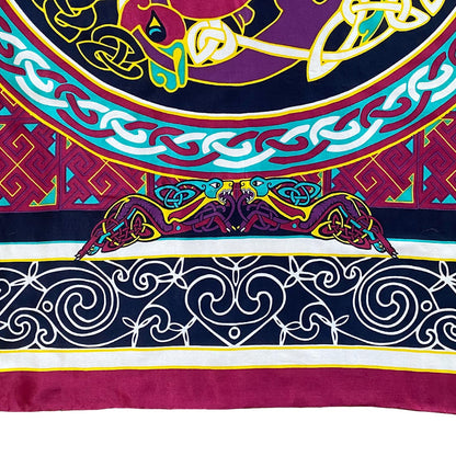 Celtic Elegance  Silk Scarf - Burgundy & Navy