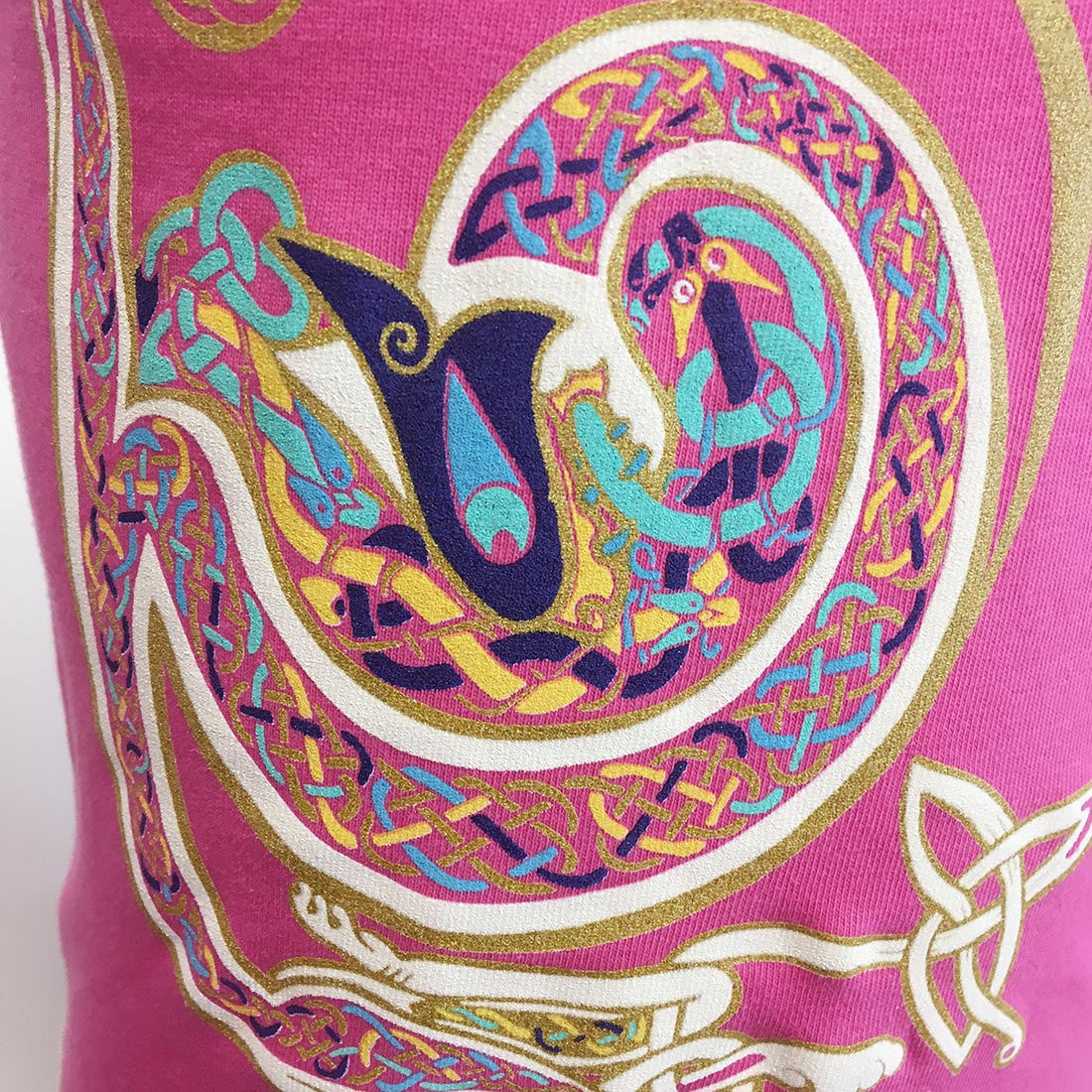 Book of Kells Celtic Swirl Frill T-shirt Pink