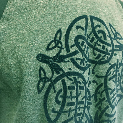 Book Of Kells  Celtic Knot T-Shirt Moss Green