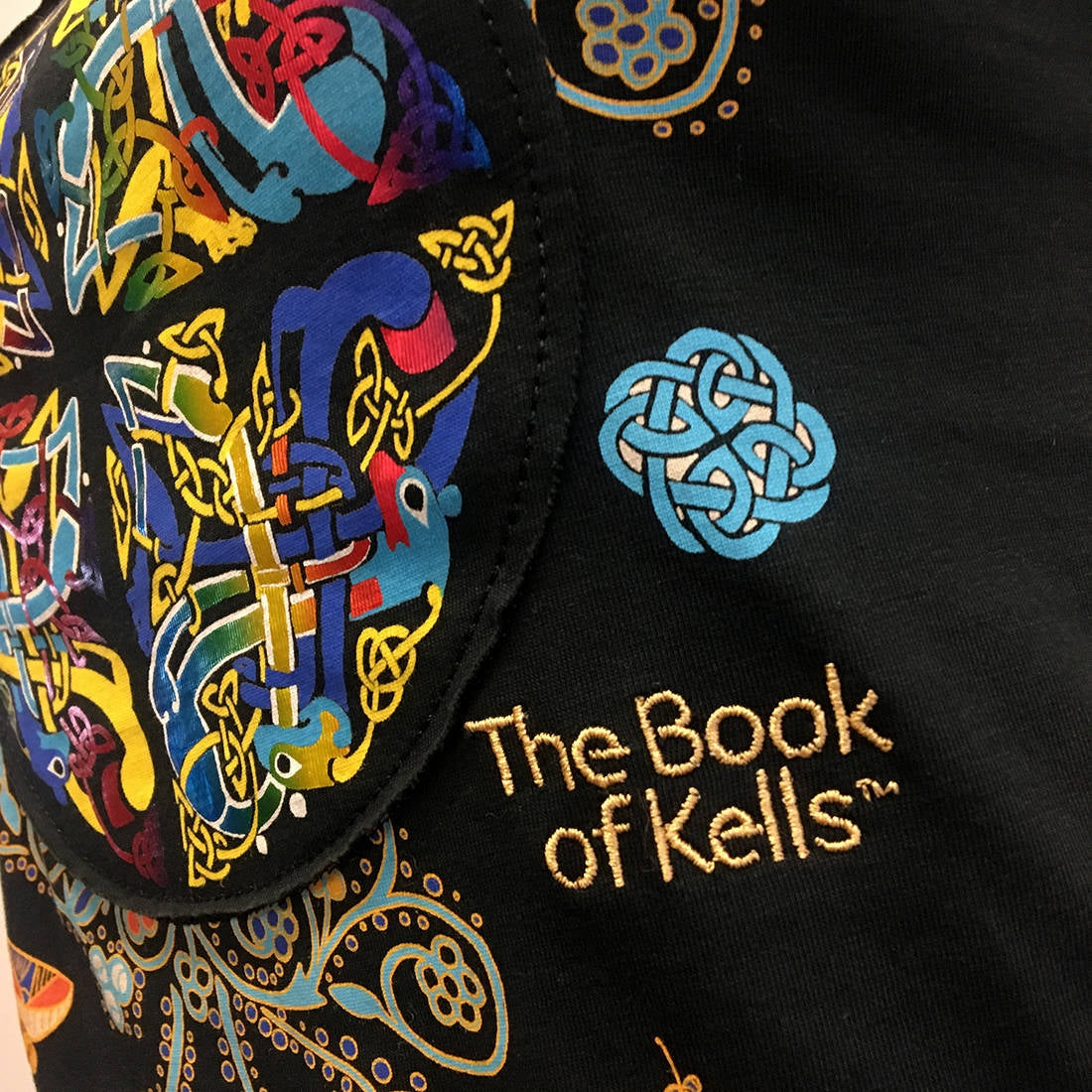 Book Of Kells Ladies T-Shirt Black Multi Coloured