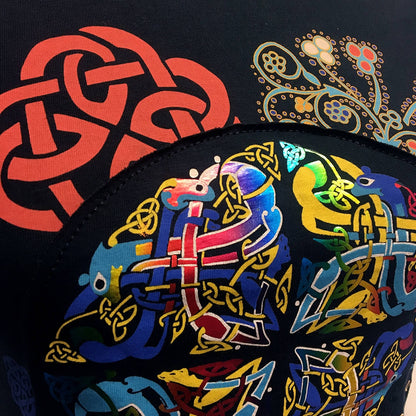 Book Of Kells Ladies T-Shirt Black Multi Coloured