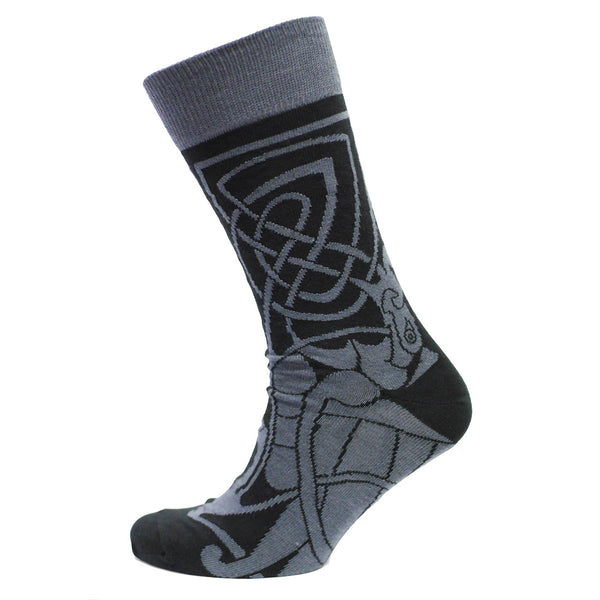 Book Of Kells Celtic Mens Sock Black & Grey