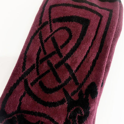Book of Kells Celtic Men's Sock Burgundy/Black