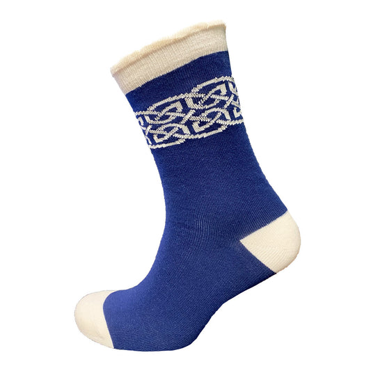 Celtic Knot Navy & Cream Ladies Socks