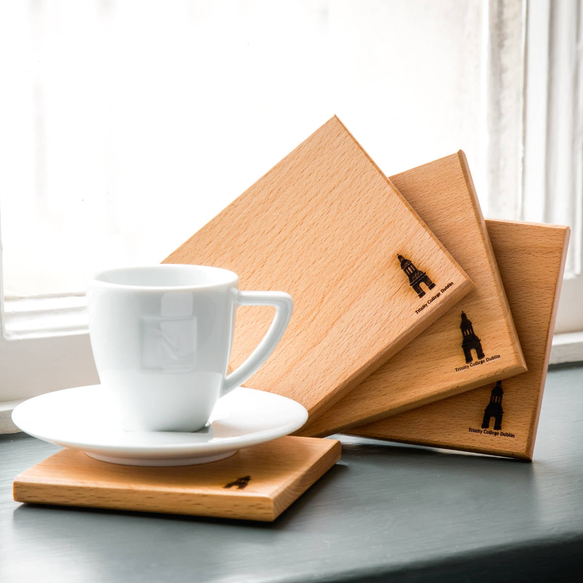 Trinity College Dublin Coasters Set of 4 Brown