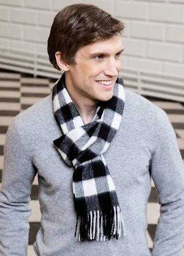 Trinity College Dublin Oscar Wilde Avoca Scarf Black Grey & White