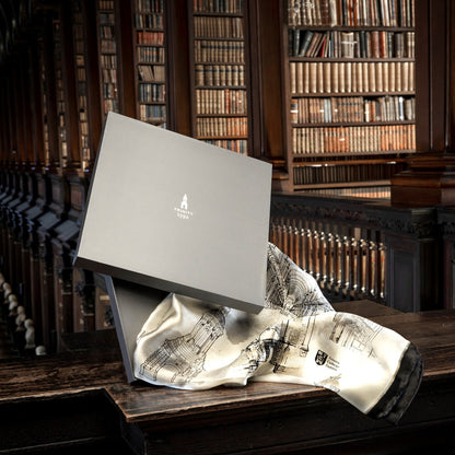 Trinity College Dublin Silk Scarf Cream & Black