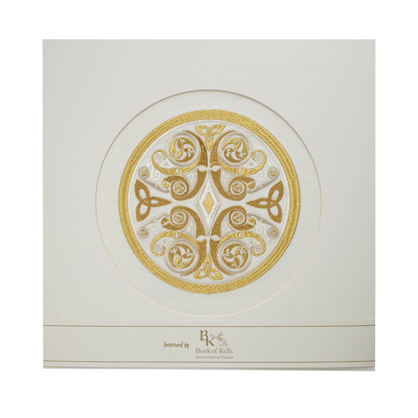 Book of Kells Irish Linen Chi-Rho White