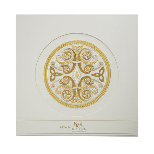 Book of Kells Irish Linen Chi-Rho White
