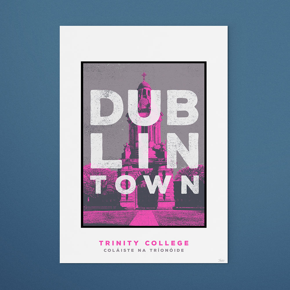 Town Trinity College Dublin Print - A3