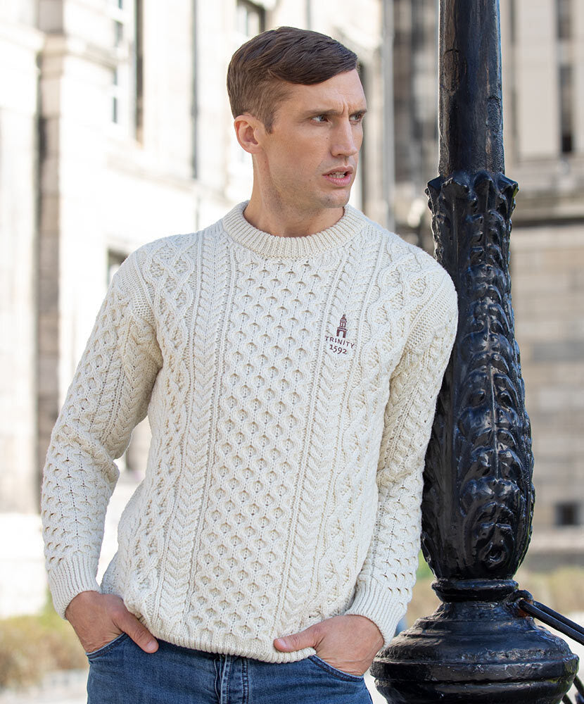 Honeycomb Stitch Blasket Aran Sweater
