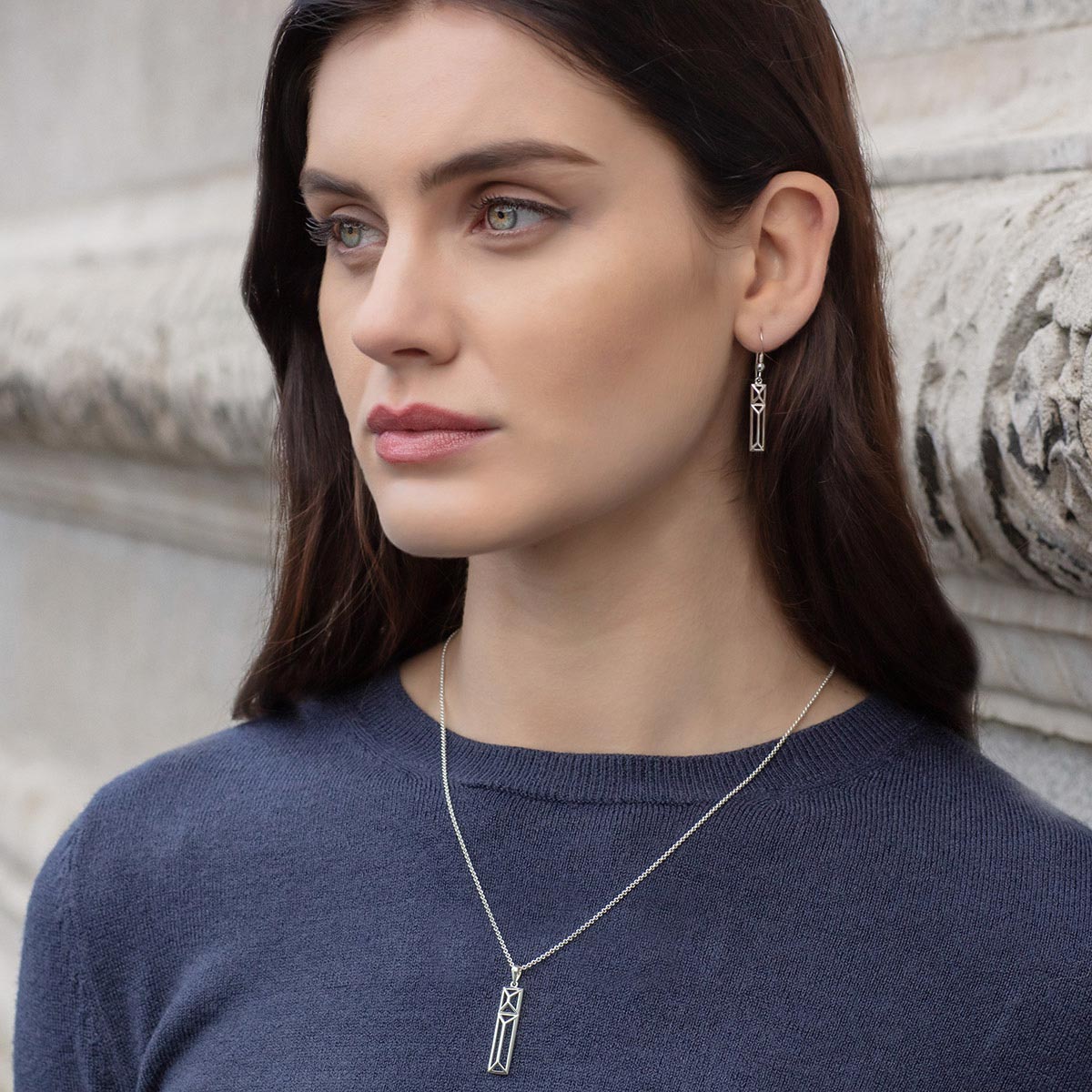 Trinity College Dublin Sterling Silver Door Pendant Rectangle