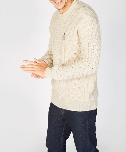 Honeycomb Stitch Blasket Aran Sweater