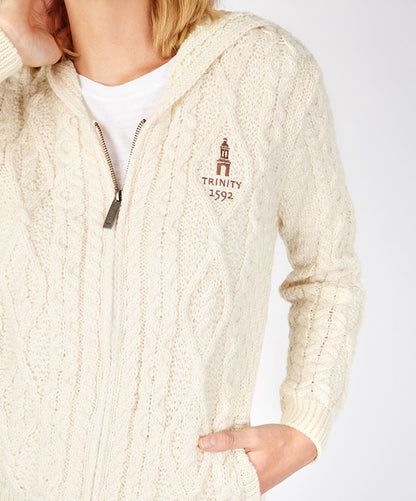 Traditional Aran Zipped Hooded Jacket