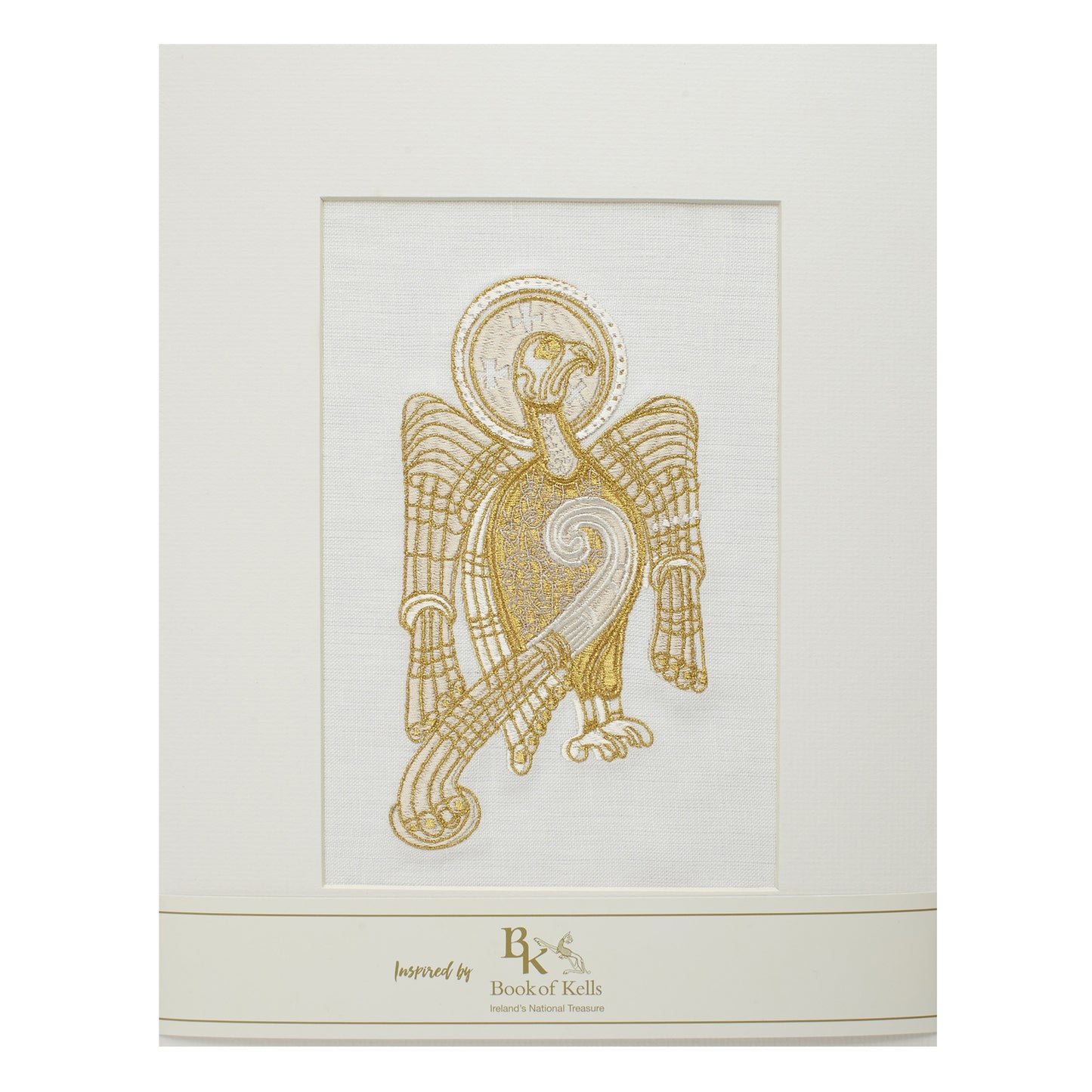 Book of Kells Irish Linen Saint John White