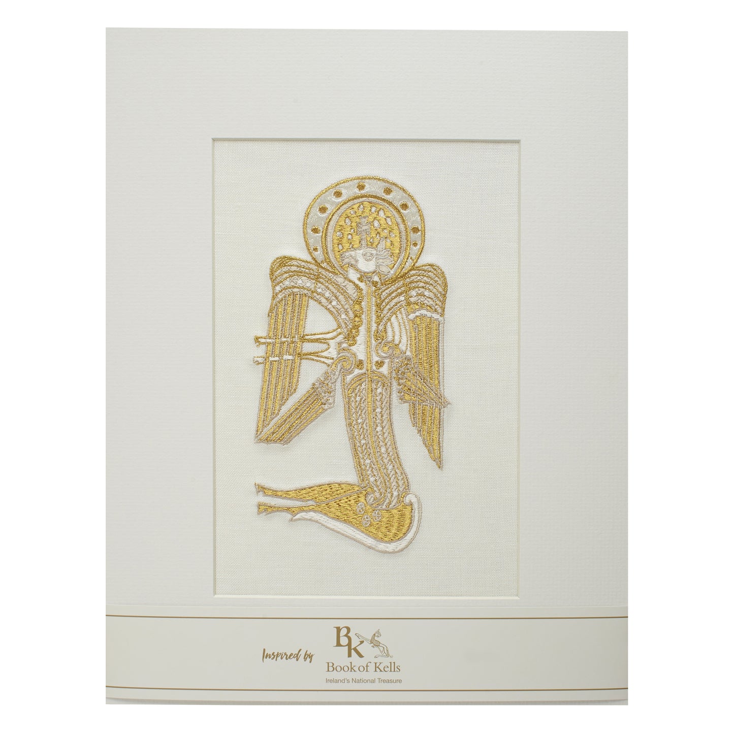 Book of Kells Irish Linen Saint Luke White