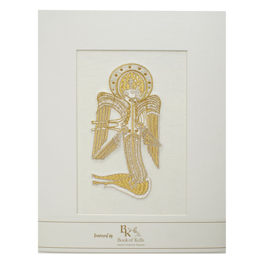 Book of Kells Irish Linen Saint Luke White