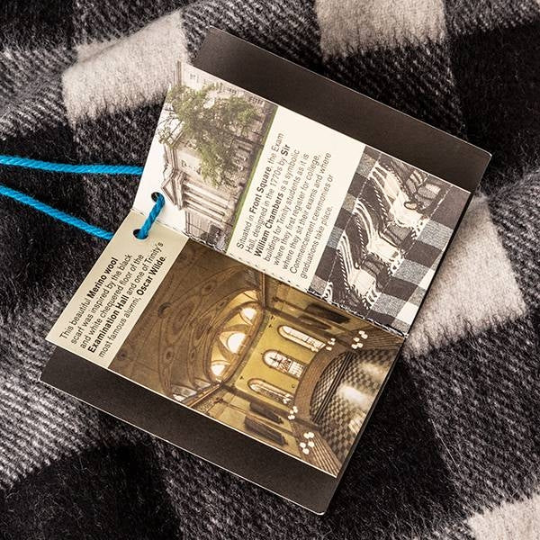 Trinity College Dublin Oscar Wilde Avoca Scarf Black Grey & White