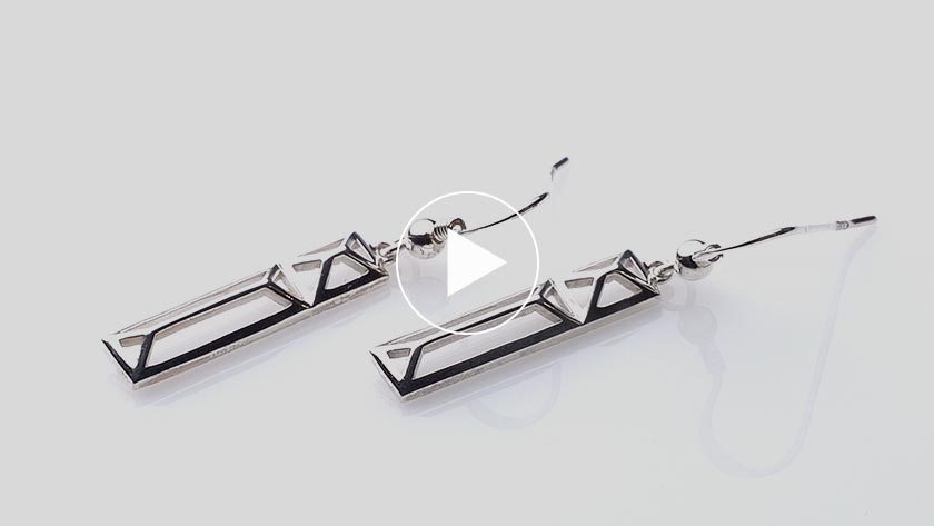 Trinity College Dublin Sterling Silver Drop Earrings Rectangle Door