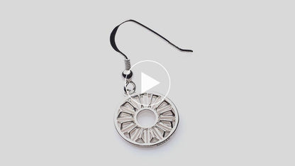 Trinity College Dublin Sterling Silver Drop Earrings Circle Door