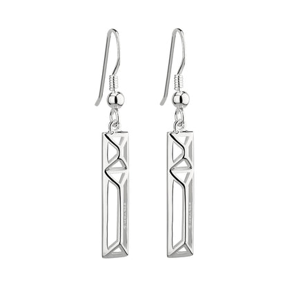 Trinity College Dublin Sterling Silver Drop Earrings Rectangle Door
