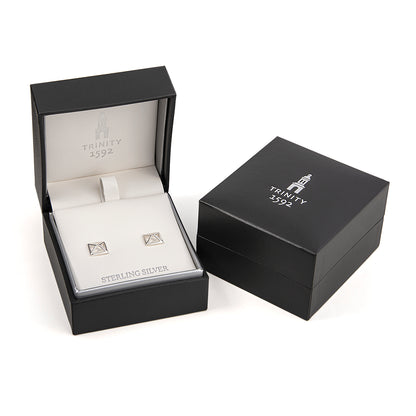Trinity College Dublin Sterling Silver Stud Earrings Rectangle Door