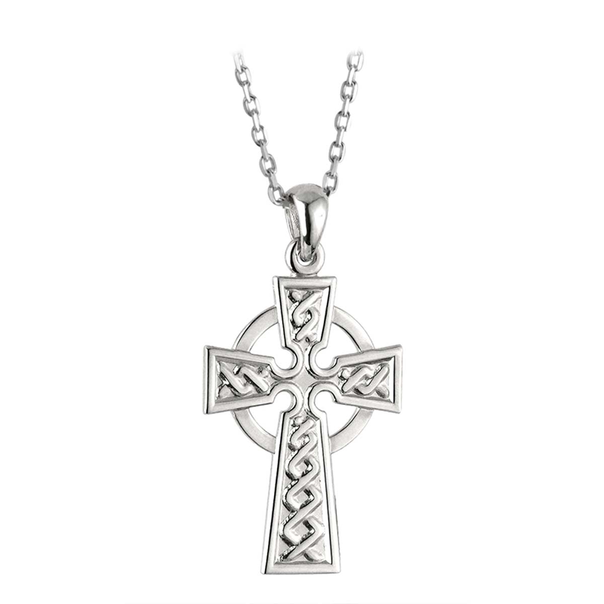 Silver 15mm Embossed Celtic Cross Pendant