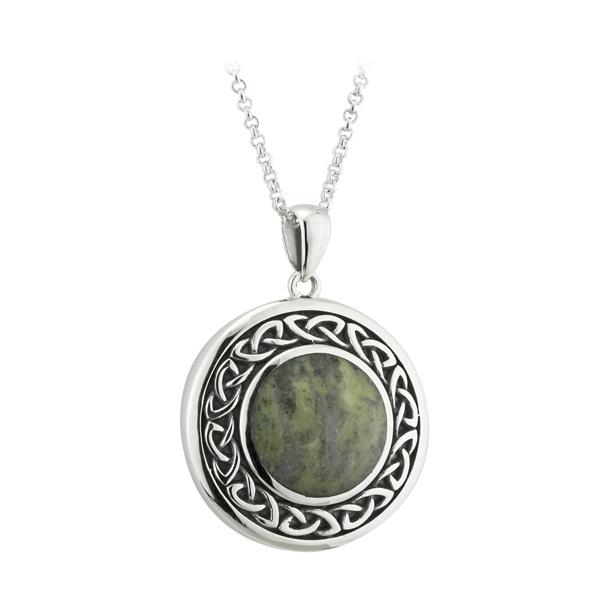 Solvar Sterling Silver Connemara Marble Celtic Pendant