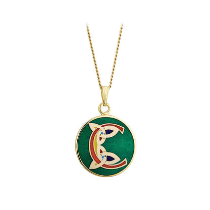 Book of Kells Gold Plated Celtic Initial Pendant