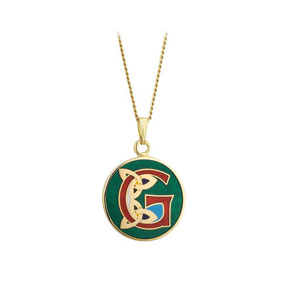 Book of Kells Gold Plated Celtic Initial Pendant