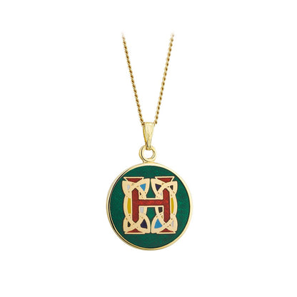 Book of Kells Gold Plated Celtic Initial Pendant