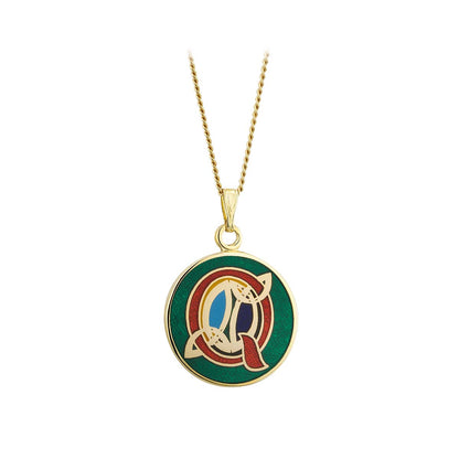 Book of Kells Gold Plated Celtic Initial Pendant