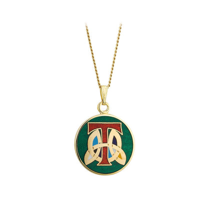 Book of Kells Gold Plated Celtic Initial Pendant