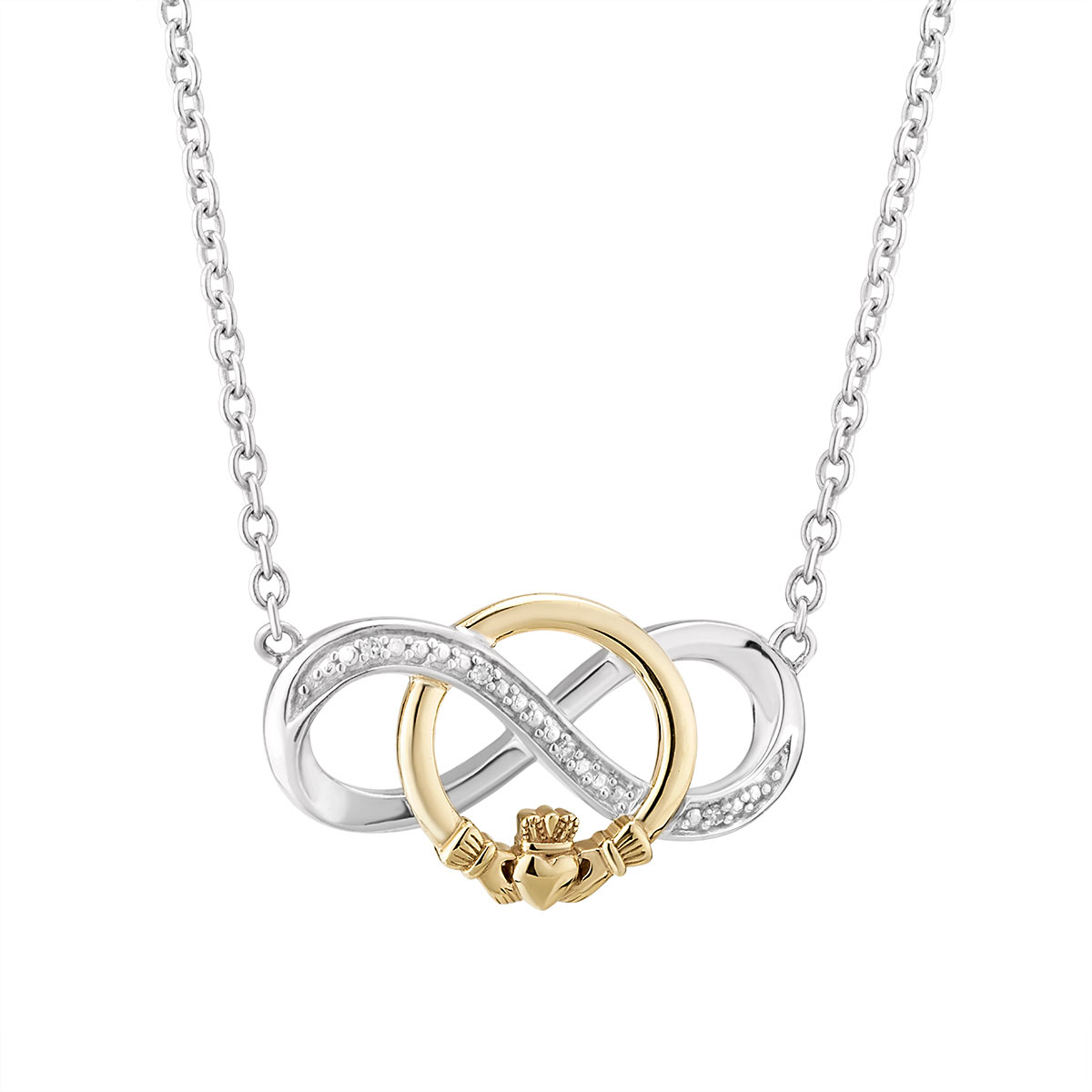 SOLVAR STERLING SILVER CLADDAGH NECKLACE