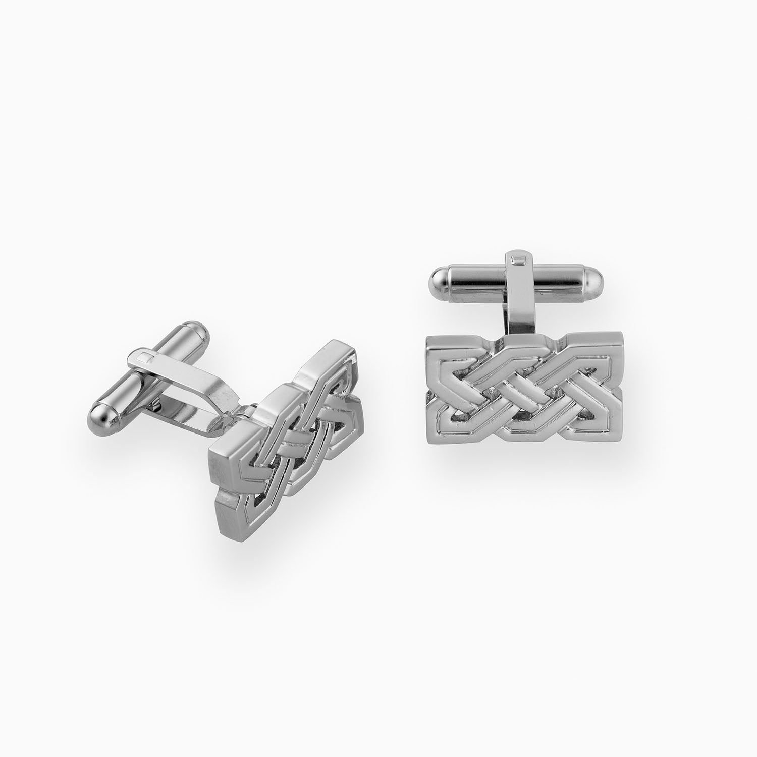 Rhodium Plated Celtic Knot Cufflinks