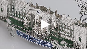 Trinity College Dublin - Entrance Building 2D Decoration Silver