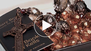 Book of Kells Connemara Marble Rosary in Presentation Box