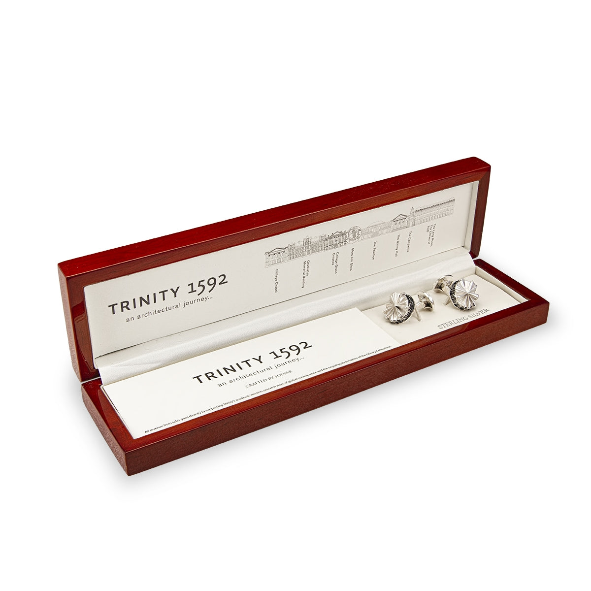 Sterling Silver Trinity College Dublin 1592 Collection Cufflinks