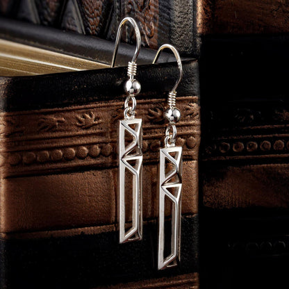 Trinity College Dublin Sterling Silver Drop Earrings Rectangle Door