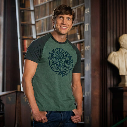 Book Of Kells  Celtic Knot T-Shirt Moss Green