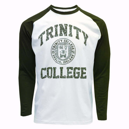 Trinity College Dublin Long Sleeve T-Shirt White & Bottle Green