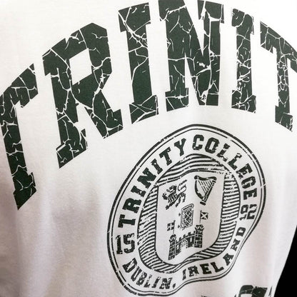 Trinity College Dublin Long Sleeve T-Shirt White & Bottle Green