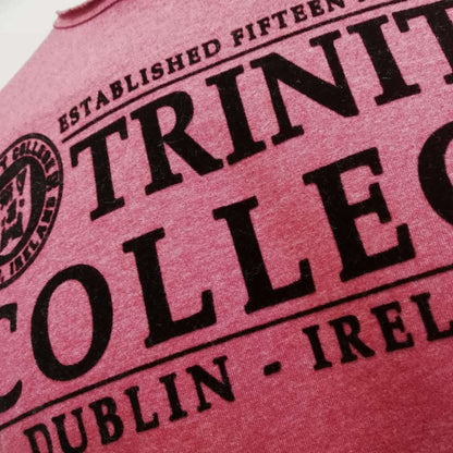 Trinity College Dublin Flock T-Shirt Burgundy Marl