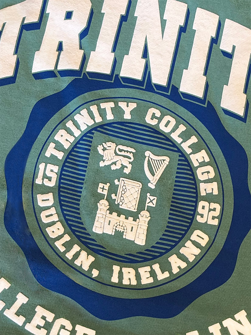 Trinity College Dublin Ocean Green Trinity Crest Hoody