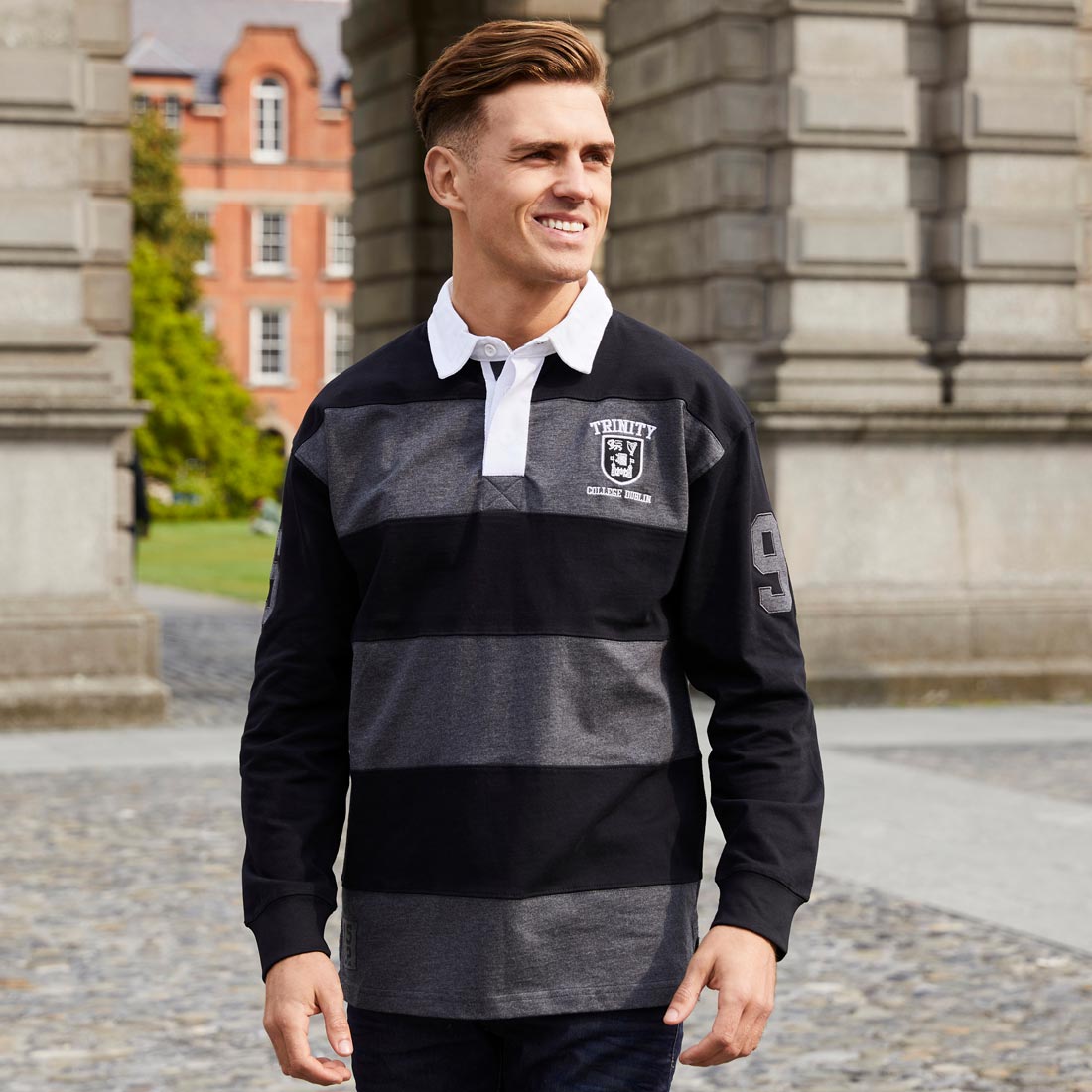 Trinity BCI Premium Rugby Jersey - Black & Grey